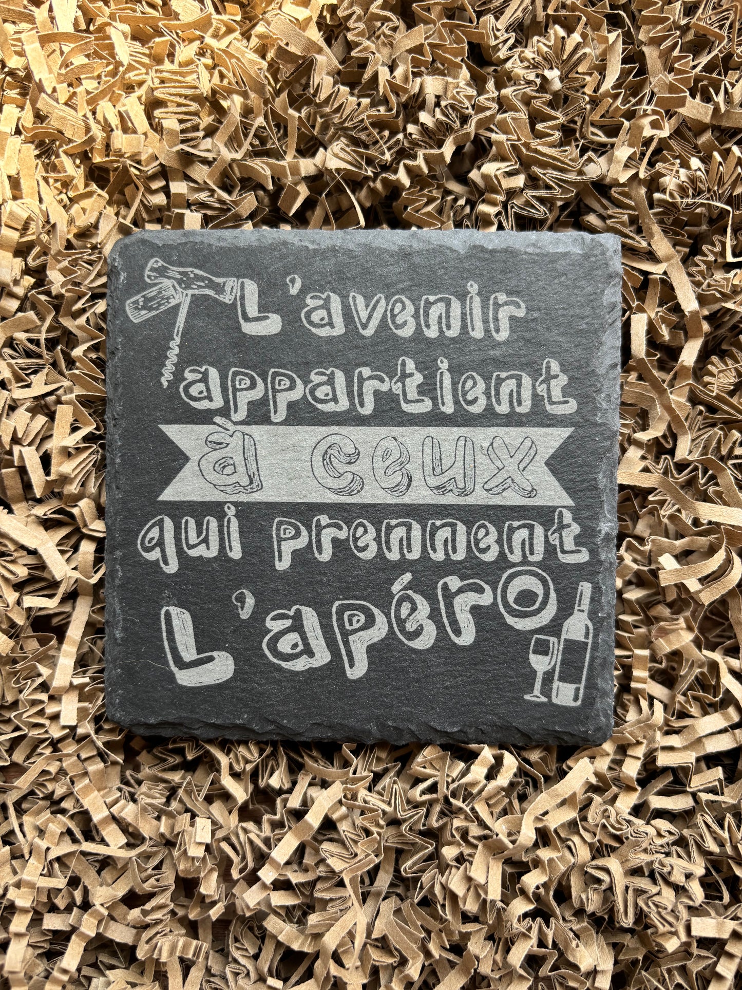 Sous verres ardoise "Apéro"