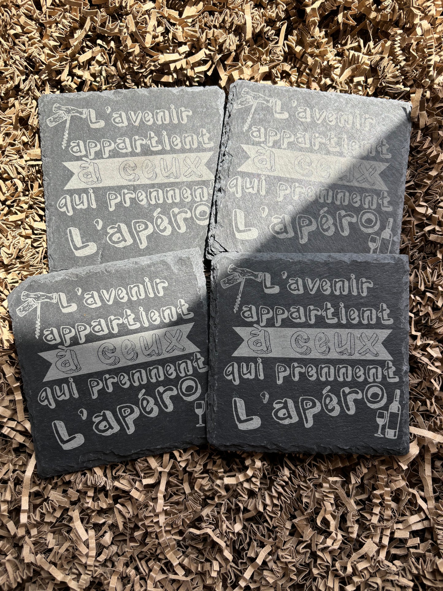 Sous verres ardoise "Apéro"