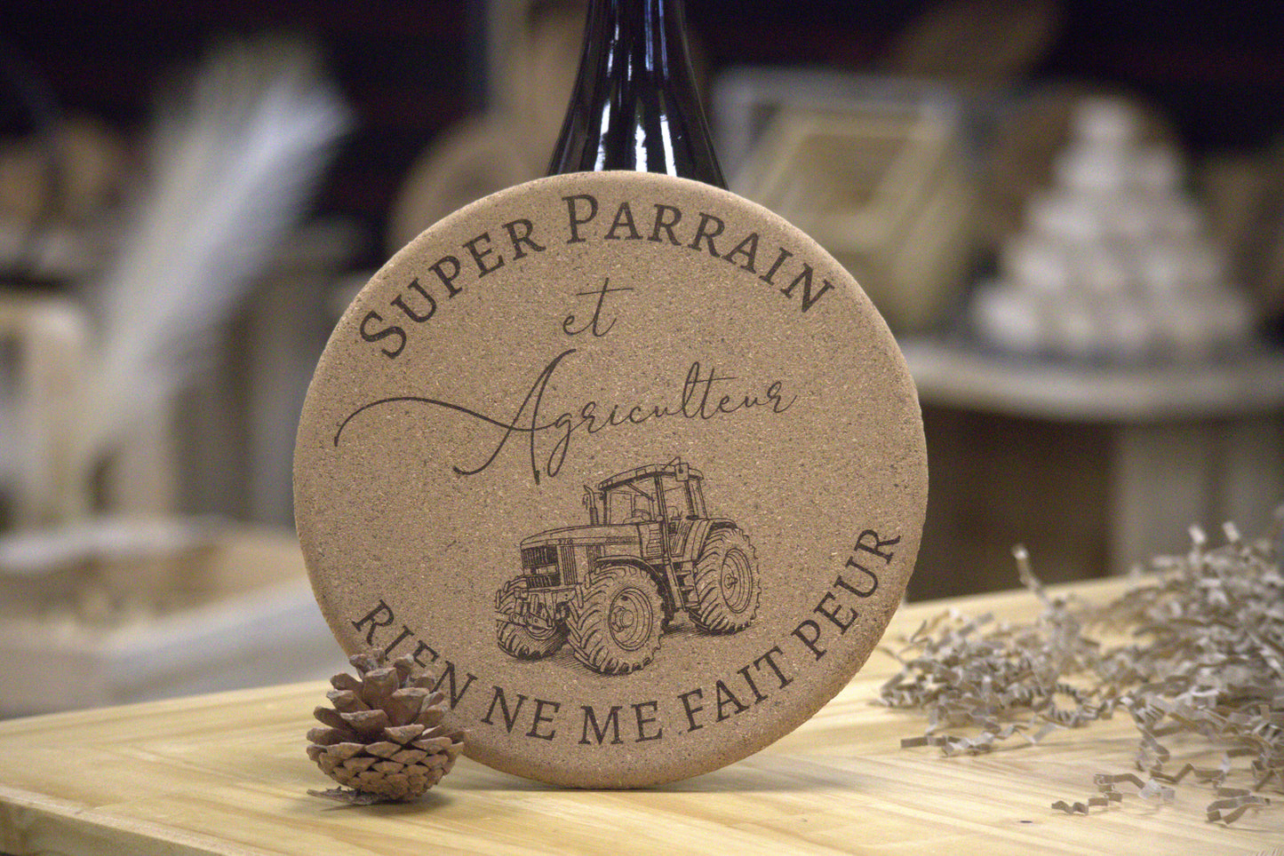 Dessous de Plat "Super Parrain et Agriculteur"