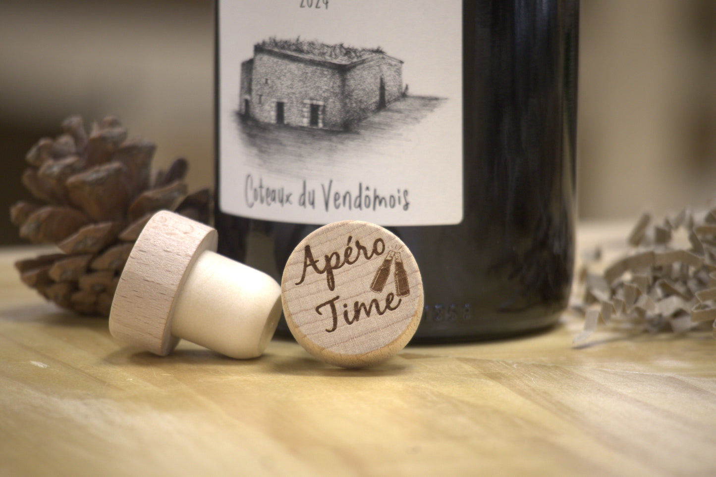 bouchon en bois"Apéro Time"