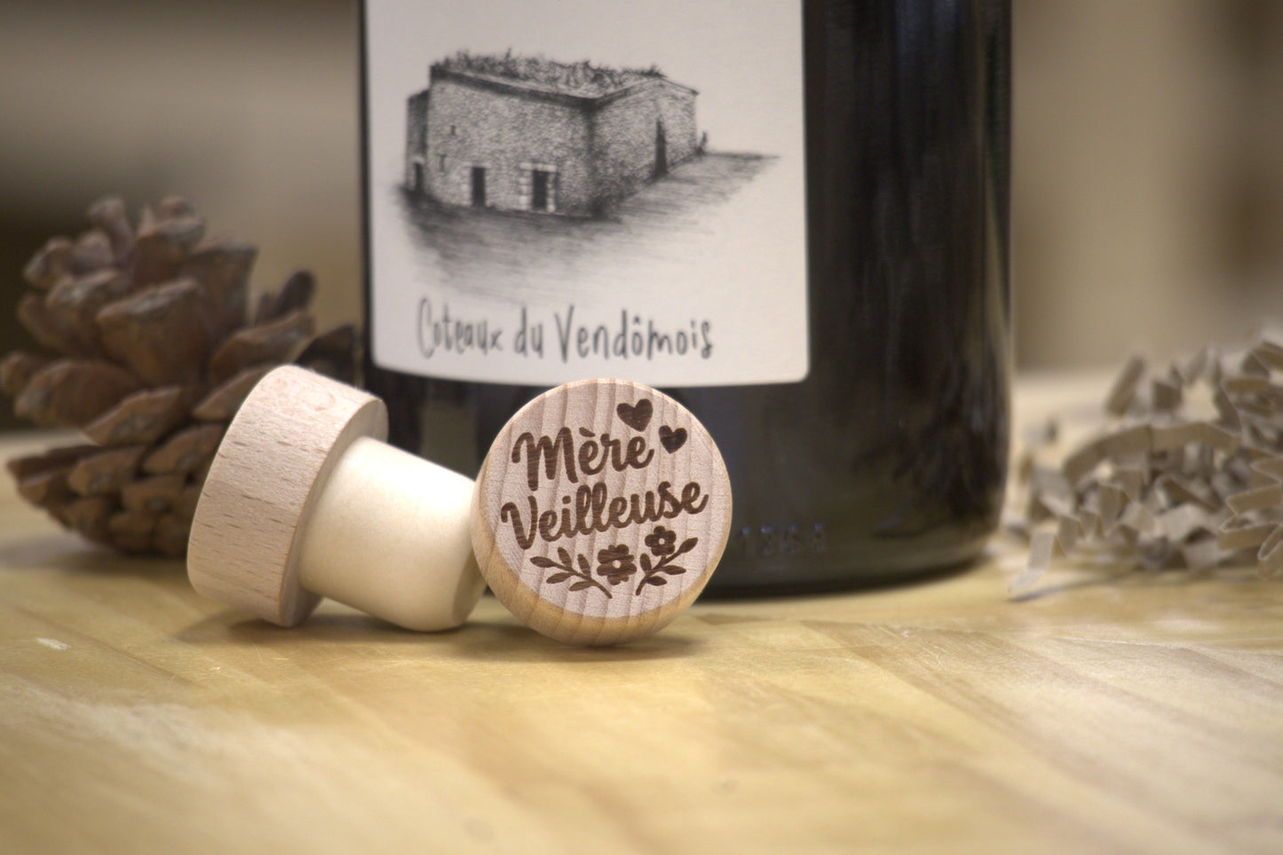 bouchon en bois"Mère Veilleuse"