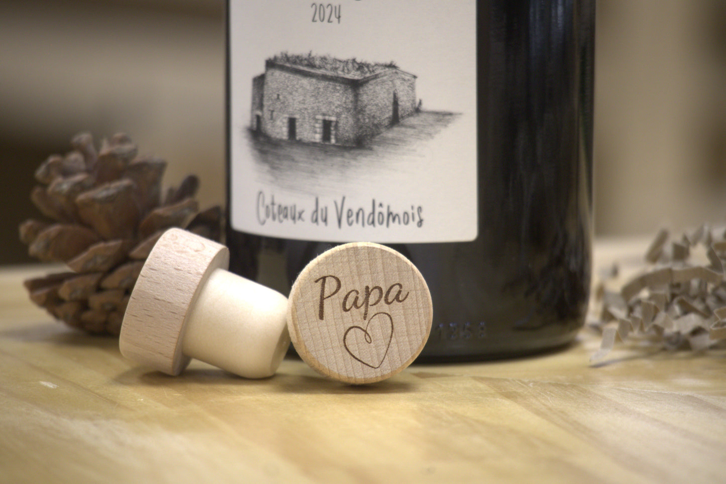bouchon en bois"Papa"
