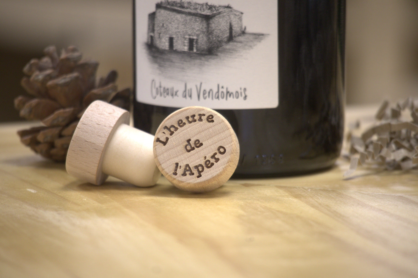 bouchon en bois"L'heure de l'Apéro"