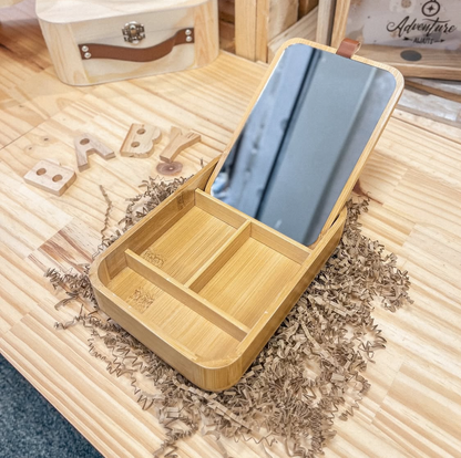 Boite à Bijoux en Bois avec Miroir