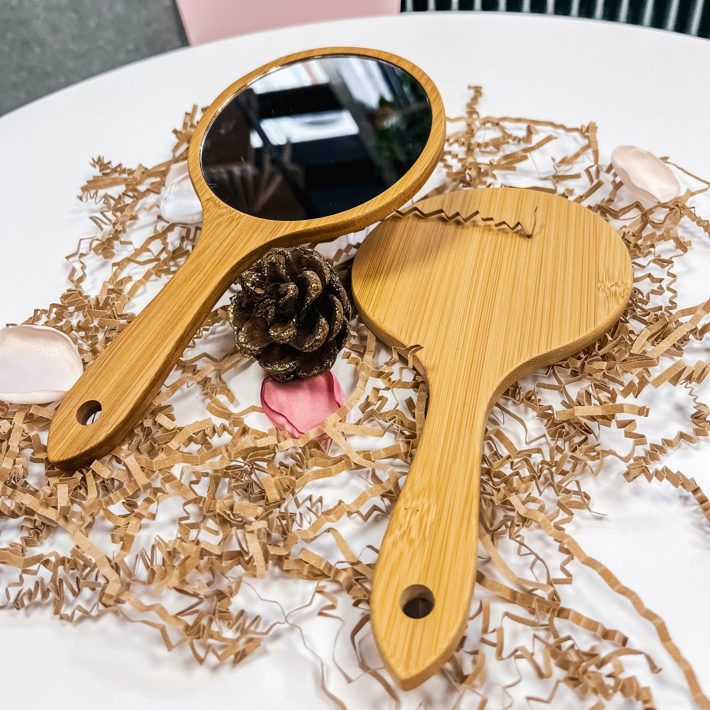 Miroir en bambou